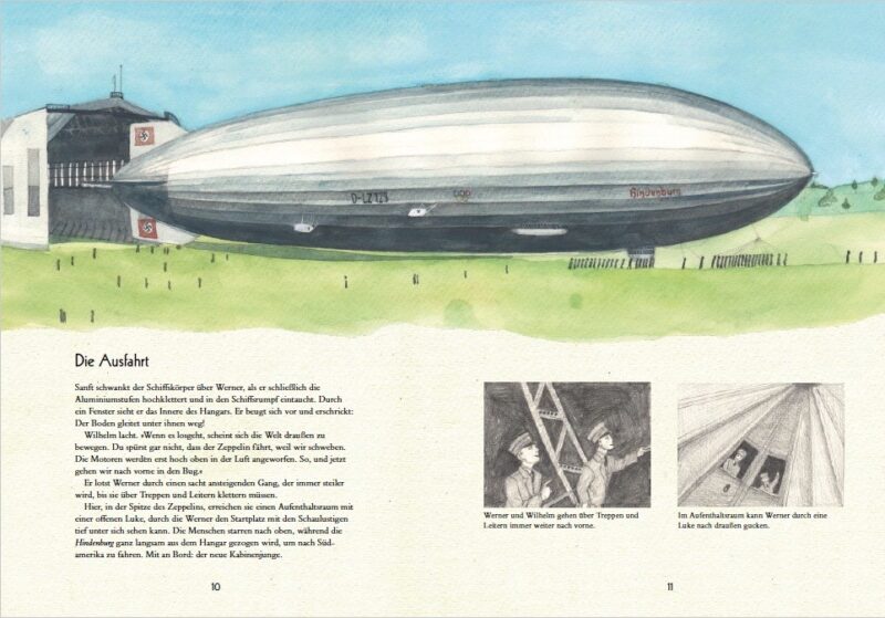 Zeppelin-Ansicht Herrn Meyers Buchmacherei